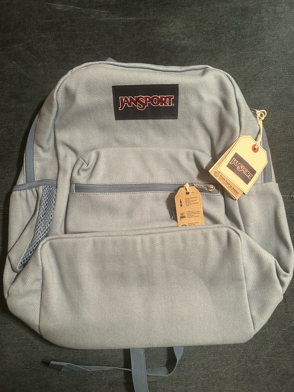 JanSport Cross Town Plus Remi" Backpack- Light Denim - Picture 4 of 5